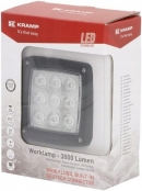 LA10555 Lampa robocza LED, kwadratowa 27W 3000lm 10/30V z wtyczką Deutsch światło rozproszone 9 LED Kramp