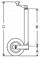 STR1622S Koło podporowe pokrętło poziome fi  48x610 mm