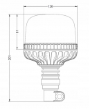 LA20090 Lampa błyskowa LED, 20W 12/24V, pomarańczowa, na uchwyt elastyczna, Ø 126x201 mm