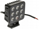 LA10833 Lampa robocza LED, kwadratowa 90W 6800lm 12/24V, biała, 108x120.7x52.7 mm światło rozproszone z wtyczką Deutsch, 18 LED