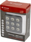 LA10833 Lampa robocza LED, kwadratowa 90W 6800lm 12/24V, biała, 108x120.7x52.7 mm światło rozproszone z wtyczką Deutsch, 18 LED