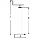 STRP519 Stopa podporowa pokrętło poziome 40x560 mm