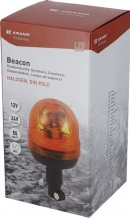 LA250101 Lampa błyskowa halogenowa, 55W, 12V, pomarańczowa elastyczna na uchwyt, Ø 127 mm x 240 mm Kramp