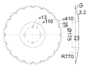 00436601 Talerz uprawowy 410 mm Pöttinger do agregatu FOX 3000