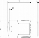281412Z Nóż rozdrabniacza do słomy 173x50x4 mm Ø 18 mm