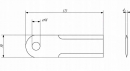 281401Z Nóż rozdrabniacza do słomy 173x50x4 mm Ø 18 mm