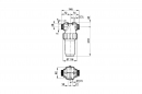 3262052 Filtr przepływowy gwint zewnętrzny 1-1/4" 32 mesh 200-280 l/min ARAG czerwony wkład