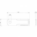 134812N Nóż rozdrabniacza ruchomy Rekord, ząbkowany KRAMP