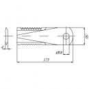 281440N Nóż rozdrabniacza do słomy 173x50x4 mm Ø 18 mm KRAMP
