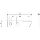 134830N Nóż szarpacza, 198 x 50 x 2,5, Ø 20, ruchomy, gładki KRAMP