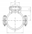 7063034 Opaska do nawiercania rurociągów PP 63mm x 3/4" GW VdL
