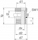GES12LR12WD Przyłącze proste z uszczelką 1/2" BSP - M18x1.5 12L Voss