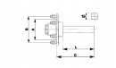 1253S60KA6000670 Półoś ADR, 60x60, L-670, piasta 160/205, M18x1.5