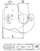 1208553 Hak sprzęgający dźwigni dolnej typ C1 kat.2 Walterscheid
