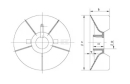EM96304WAKR Wentylator silnika elektrycznego EM63-IE1, 106mm na wałek 16mm