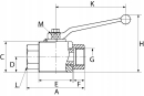 KHR06KR Zawór kulowy 2/2 - 3/8" BSP