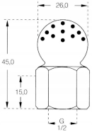 54090916 Dysze do czyszczenia rur, zbiorników 1/2" 240° Lechler 5409091600000
