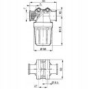 3240T0235 Filtr przepływowy gwint wewnętrzny 1/2" 80 mesh żółty 55 l/min ARAG
