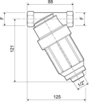 004610 Filtr przepływowy 1/2" 110 l/min 50 mesh, 50 bar, niebieski wkład ARAG
