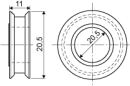 00548411330 Tulejka ślizgowa (rolka) fi 20,5x11 mm Pöttinger