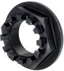328F038 Nakrętka koronowa piasty osi FAD M45x2 SW65 wysokość 29,5 mm do przyczep i maszyn rolniczych