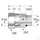 FMUN1406 Przyłącze proste z nakrętką 7/8 cal JIC x 3/8 cal NPT