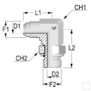 KIM0812 Kątowa złączka gwintowana 1/2 JIC - M12