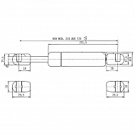 CA1409FH Sprężyna gazowa, L536-180N, L 536 mm, 180N 