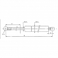 CA1624FG Sprężyna gazowa, L245-500N, L 245 mm, 500 N