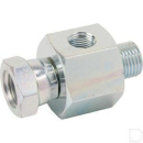 VNBW04M02 Złącze gwint zewnętrzny / wewnętrzny 1/4 cal z przyłączem manometru 1/8 cal BSP