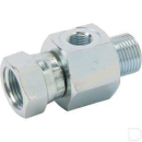 VNBW06M02 Złącze gwint zewnętrzny / wewnętrzny 3/8 cal z przyłączem manometru 1/8 cal BSP