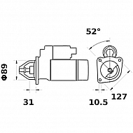 IS0841 Rozrusznik Letrika 12V 3,0kW