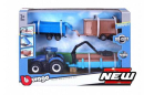 BB1831668N Zestaw rolniczy z ciągnikiem New Holland T7.315 i 3 przyczepami 1:50 Bburago