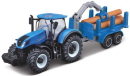 MA15590NL Ciągnik New Holland T7.315 HD z ładowaczem do drewna i przyczepą 1:64 Maisto Bburago