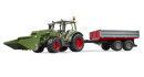 U02182 Ciągnik Fendt Vario 211 z ładowaczem czołowym i przyczepą wywrotką 1:16 Bruder