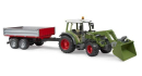 U02182 Ciągnik Fendt Vario 211 z ładowaczem czołowym i przyczepą wywrotką 1:16 Bruder