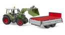 U02182 Ciągnik Fendt Vario 211 z ładowaczem czołowym i przyczepą wywrotką 1:16 Bruder