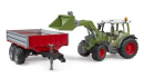 U02182 Ciągnik Fendt Vario 211 z ładowaczem czołowym i przyczepą wywrotką 1:16 Bruder
