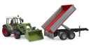 U02182 Ciągnik Fendt Vario 211 z ładowaczem czołowym i przyczepą wywrotką 1:16 Bruder