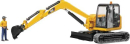 U02466 Minikoparka Cat z figurką robotnika 1:16 Bruder