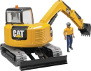 U02466 Minikoparka Cat z figurką robotnika 1:16 Bruder