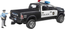 U02505 Pickup policyjny RAM 2500 z modułem światło-dźwięk i policjantem 1:16 Bruder