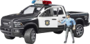 U02505 Pickup policyjny RAM 2500 z modułem światło-dźwięk i policjantem 1:16 Bruder