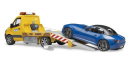 U02675 Mercedes-Benz Sprinter laweta z modułem światło-dźwięk i Bruder Roadster 1:16 Bruder
