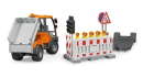 U02693 VarioCar z przyczepą i zestawem zabezpieczenia drogi 1:16 Bruder