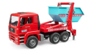 U02741 MAN TGA bramowiec z kontenerem 1:16 Bruder