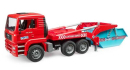 U02741 MAN TGA bramowiec z kontenerem 1:16 Bruder