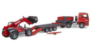 U02774 MAN TGA z naczepą niskopodwoziową i ładowarką teleskopową Manitou MLT 633 1:16 Bruder