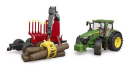U03154 Ciągnik John Deere 7R 350 z przyczepą do drewna i 4 kłodami 1:16 Bruder