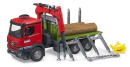 U03669 Mercedes-Benz Arocs samochód do drewna z żurawiem, chwytakiem i 3 kłodami 1:16 Bruder